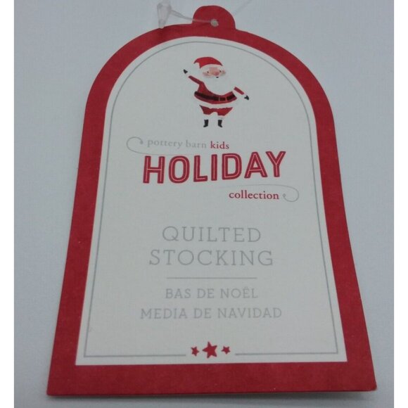 Pottery Barn Kids elodie Christmas Stocking Santa Train Holiday Xmas Quilted Red - Picture 6 of 11